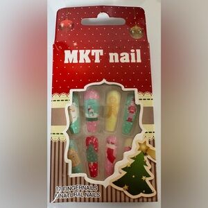 🛍️Any 5 items for $15 🛍️ winter wonderland pastel Christmas coffin nails 12pcs